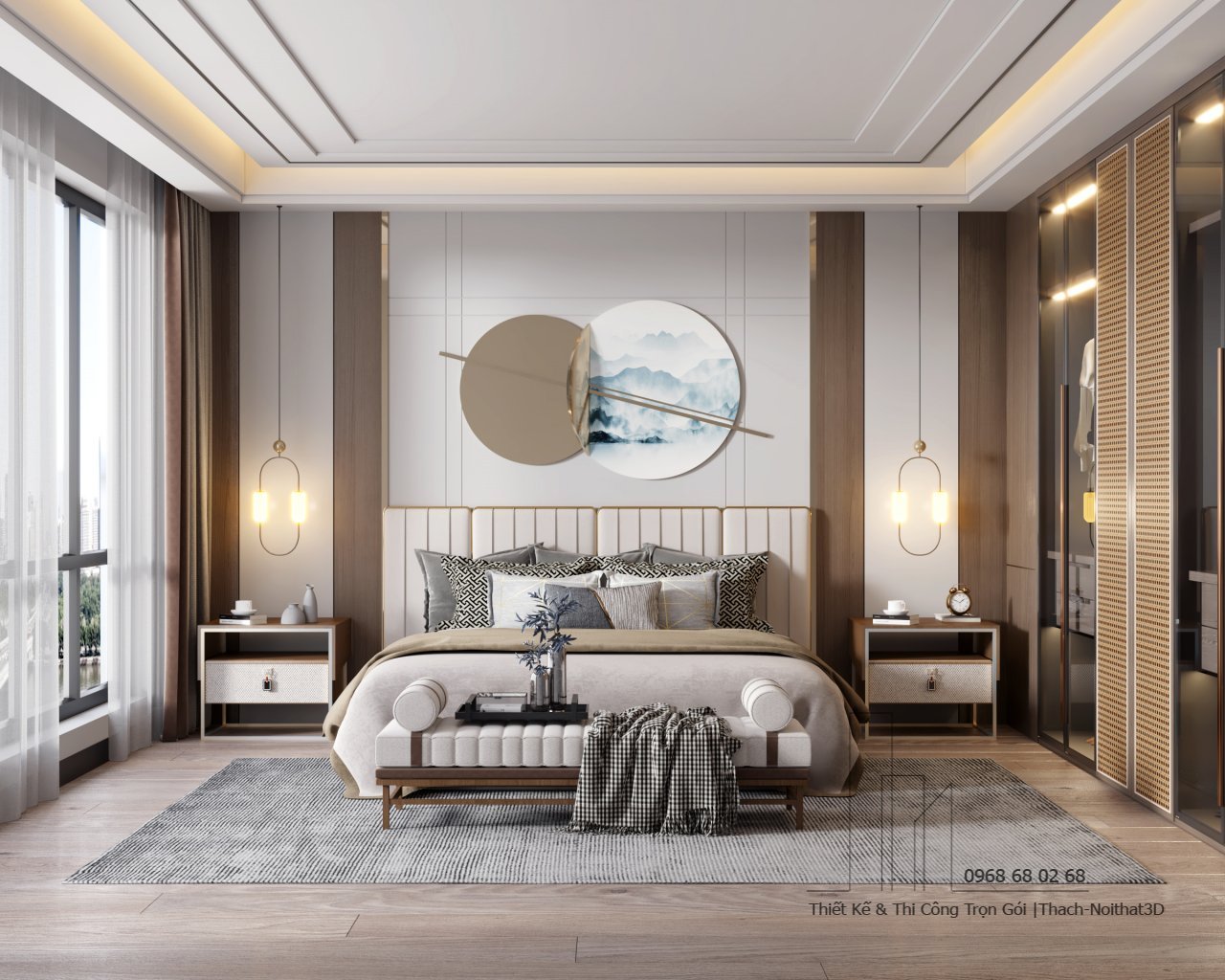 Thi Công Nội Thất Phòng Khách Đẹp Giá Rẻ Tại Hóc Môn | Nội Thất 3D - Thuận Thiên Nội thất gỗ phòng khách Hóc Môn hiện đại sang trọng