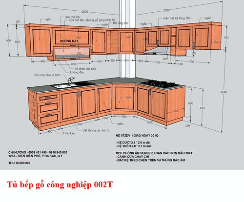 Kệ tủ bếp gỗ công nghiệp 002T