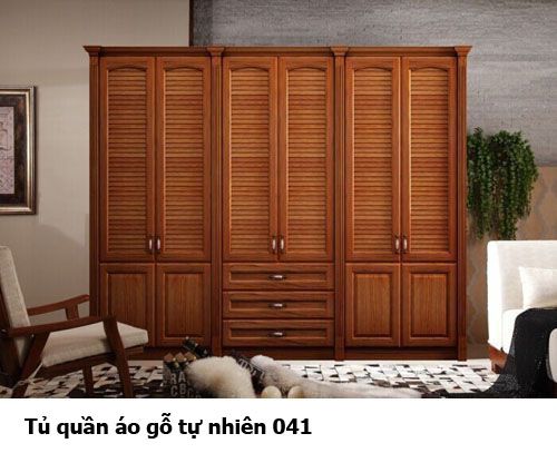 Tủ quần áo gỗ tự nhiên giá rẻ 041