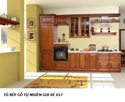 tủ bếp gỗ tự nhiên giá rẻ 017