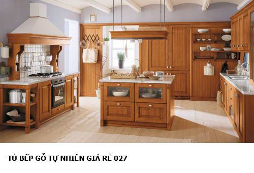 tủ bếp gỗ tự nhiên giá rẻ 027