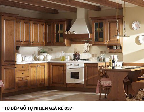 tủ bếp gỗ tự nhiên giá rẻ 037