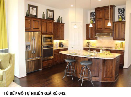 tủ bếp gỗ tự nhiên giá rẻ 042
