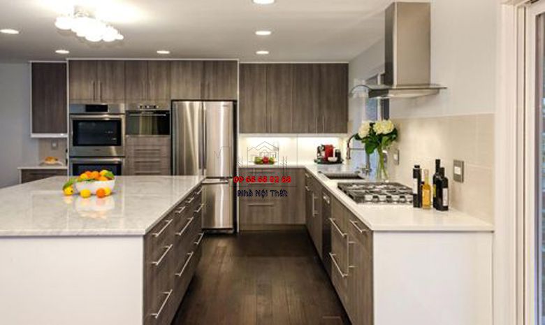 Tủ bếp gỗ công nghiệp giá rẻ | Nội Thất 3D - Thuận Thiên lắp đặt tủ bếp gỗ công nghiệp giá rẻ giá tốt
