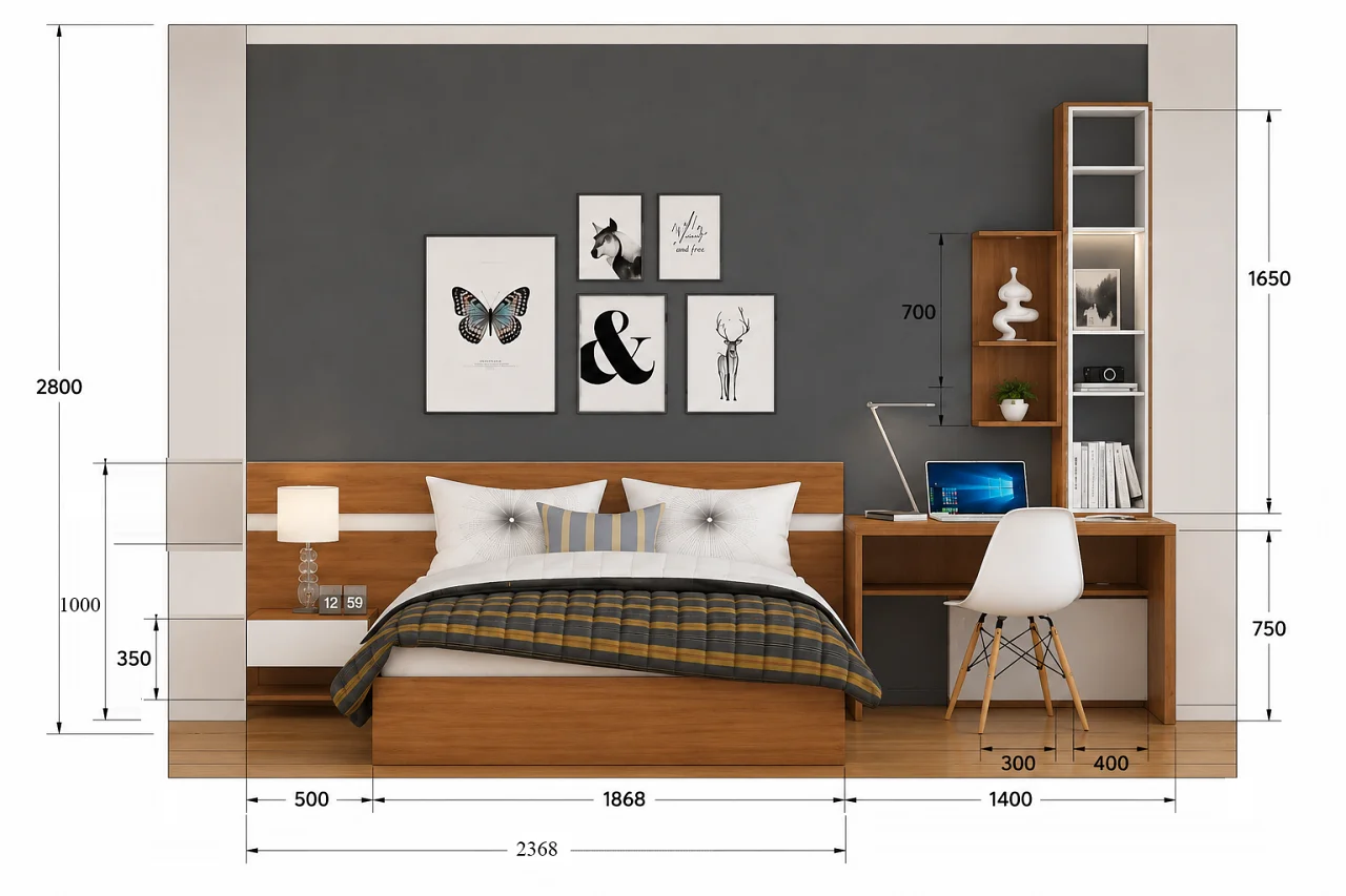Combo nội thất phòng ngủ 24m2 đẹp giá rẻ tại TPHCM | Nội Thất 3D - Thuận Thiên Giường ngủ bàn học combo nội thất phòng ngủ 24m2 tại tphcm
