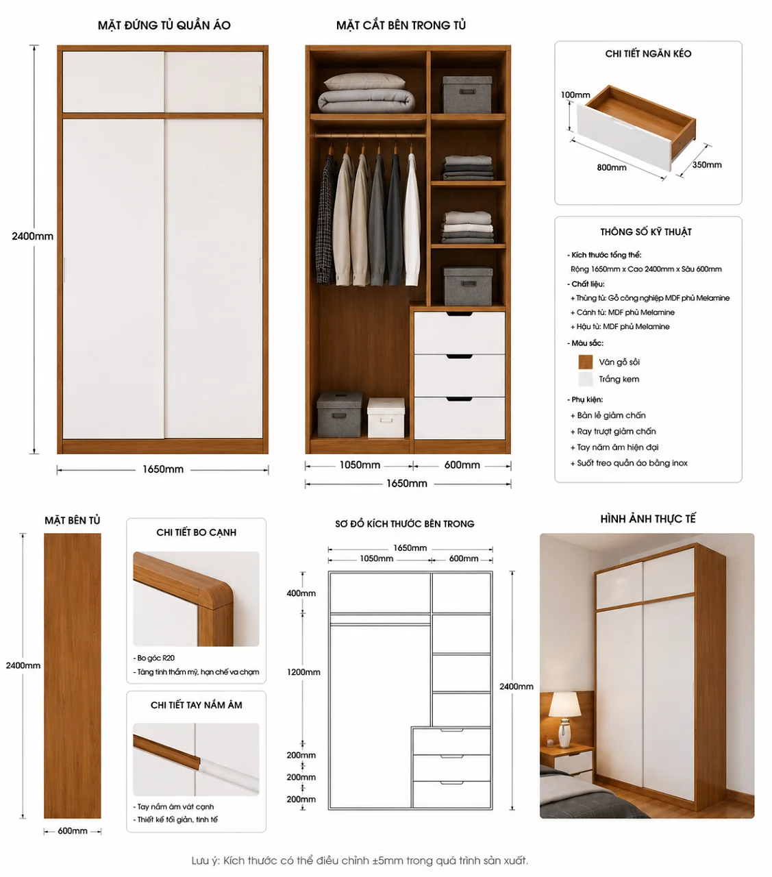 Combo nội thất phòng ngủ 25m2 đẹp hiện đại giá tốt tại tphcm | Nội Thất 3D - Thuận Thiên Tủ quần áo cánh lùa phòng ngủ 25m2 hiện đại đẹp tại tphcm | combo-noi-that-phong-ngu-25m2
