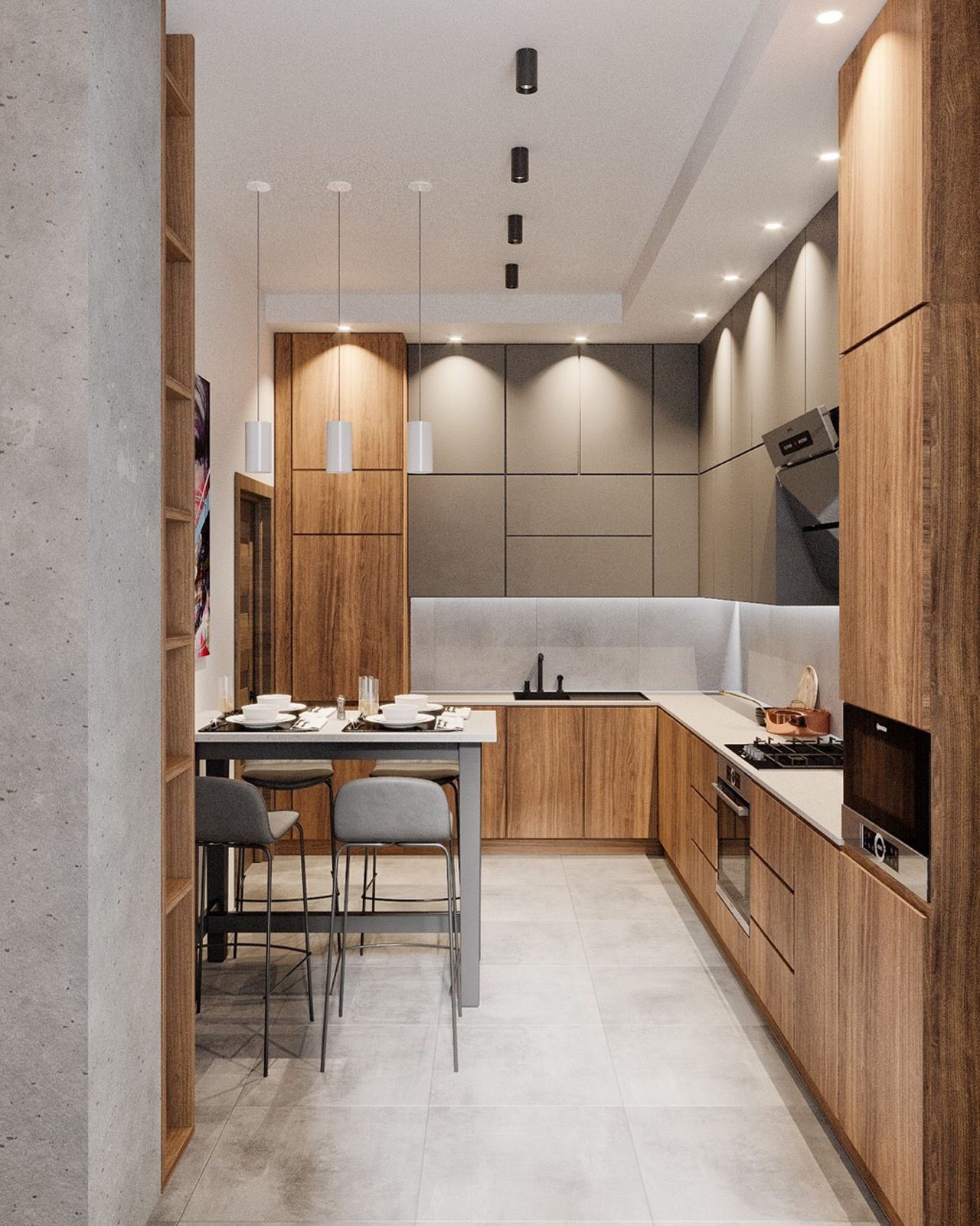 Thiết kế nội thất phong cách hiện đại - phòng bếp 004