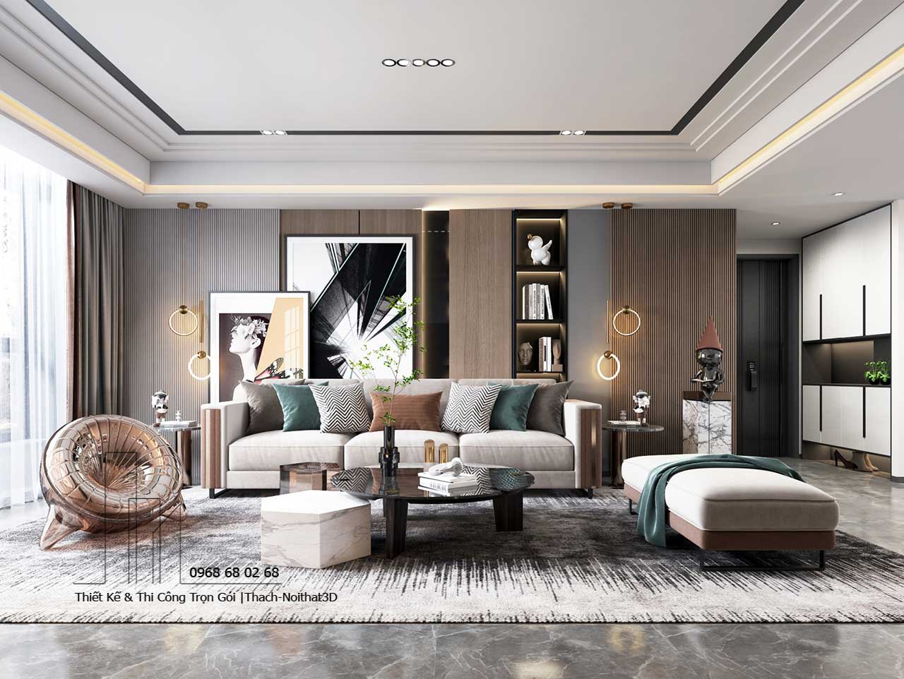Nội Thất Đồ Gỗ Đồng Nai Đẹp Giá Rẻ 2025 – Thi Công Trọn Gói Uy Tín | Nội Thất 3D - Thuận Thiên Nội thất phòng khách gỗ công nghiệp hiện đại tại Đồng Nai.