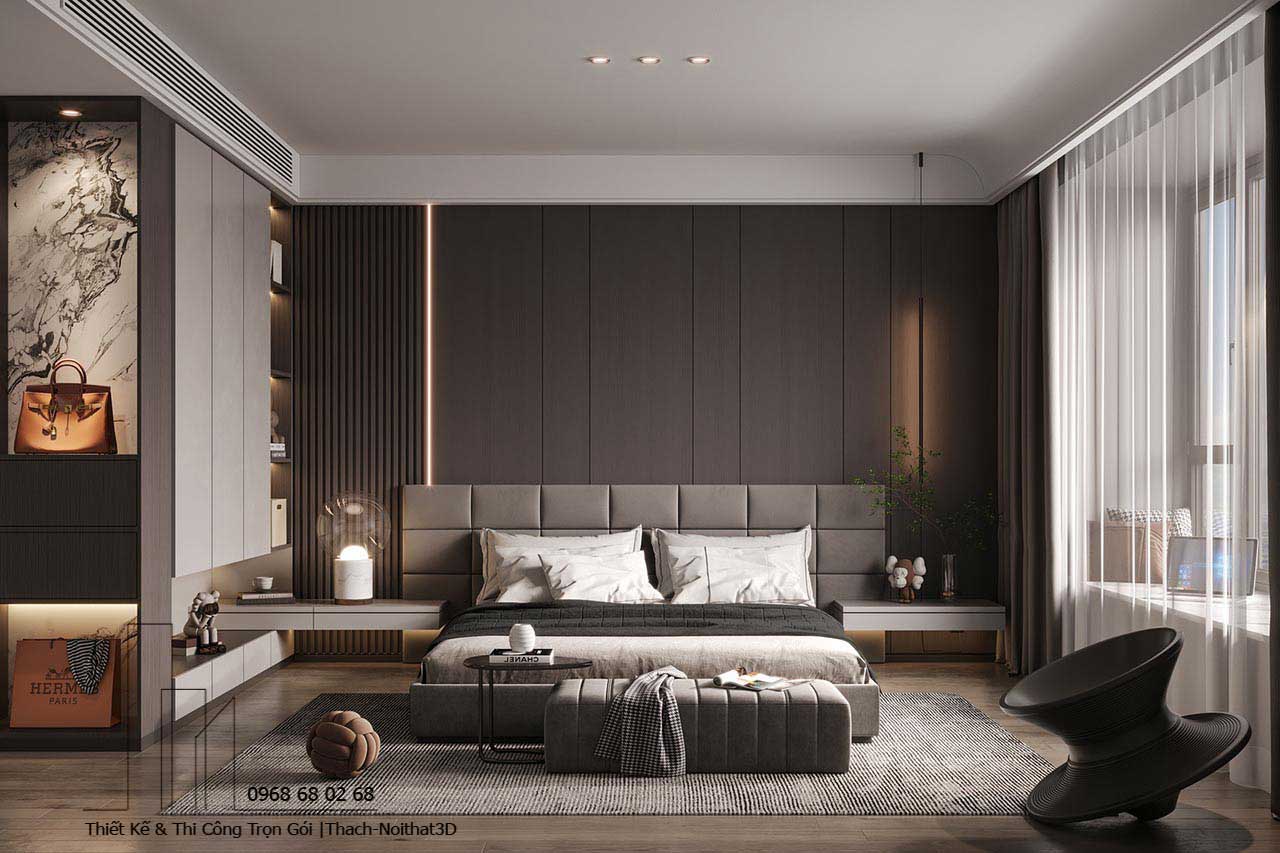 Nội thất phòng ngủ gỗ công nghiệp tiết kiệm diện tích tại Củ Chi.