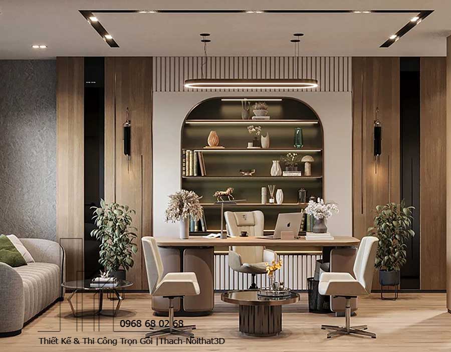 Nội thất văn phòng bằng gỗ công nghiệp hiện đại tại Củ Chi.