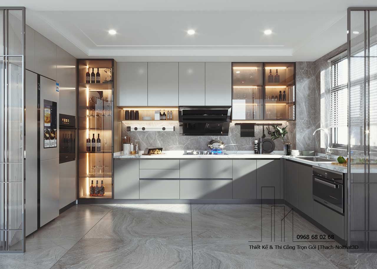 Mẫu Nội Thất Nhà Bếp Đẹp Giá Rẻ Tại TPHCM – 50+ Xu Hướng 2025 | Nội Thất 3D - Thuận Thiên Mẫu tủ bếp gỗ công nghiệp đẹp tiện nghi