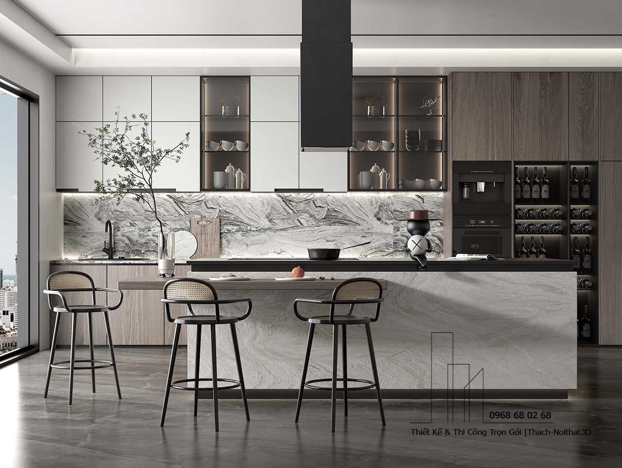 40 Mẫu Nội Thất Nhà Bếp Giá Rẻ | Thi Công 10–15 Ngày 2025 | Nội Thất 3D - Thuận Thiên Mẫu nội thất nhà bếp giá rẻ gỗ công nghiệp