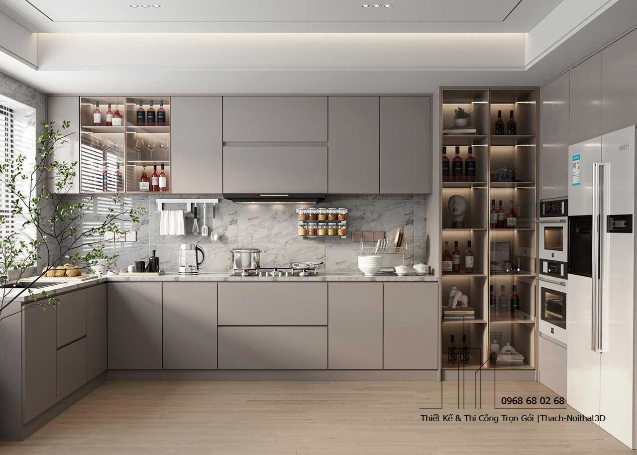 40 Mẫu Nội Thất Nhà Bếp Giá Rẻ | Thi Công 10–15 Ngày 2025 | Nội Thất 3D - Thuận Thiên Dịch vụ nội thất nhà bếp giá rẻ phủ Laminate