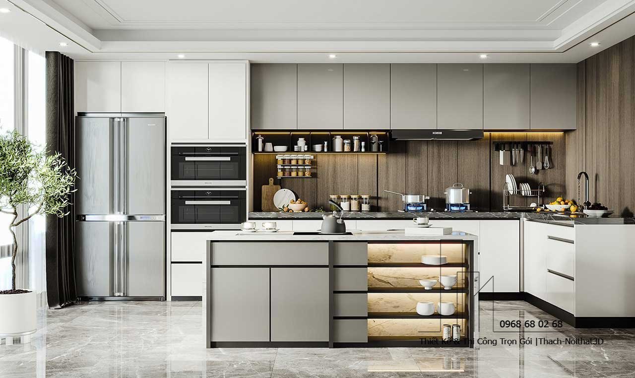 40 Mẫu Nội Thất Nhà Bếp Giá Rẻ | Thi Công 10–15 Ngày 2025 | Nội Thất 3D - Thuận Thiên Bộ tủ bếp hiện đại gỗ công nghiệp đa năng