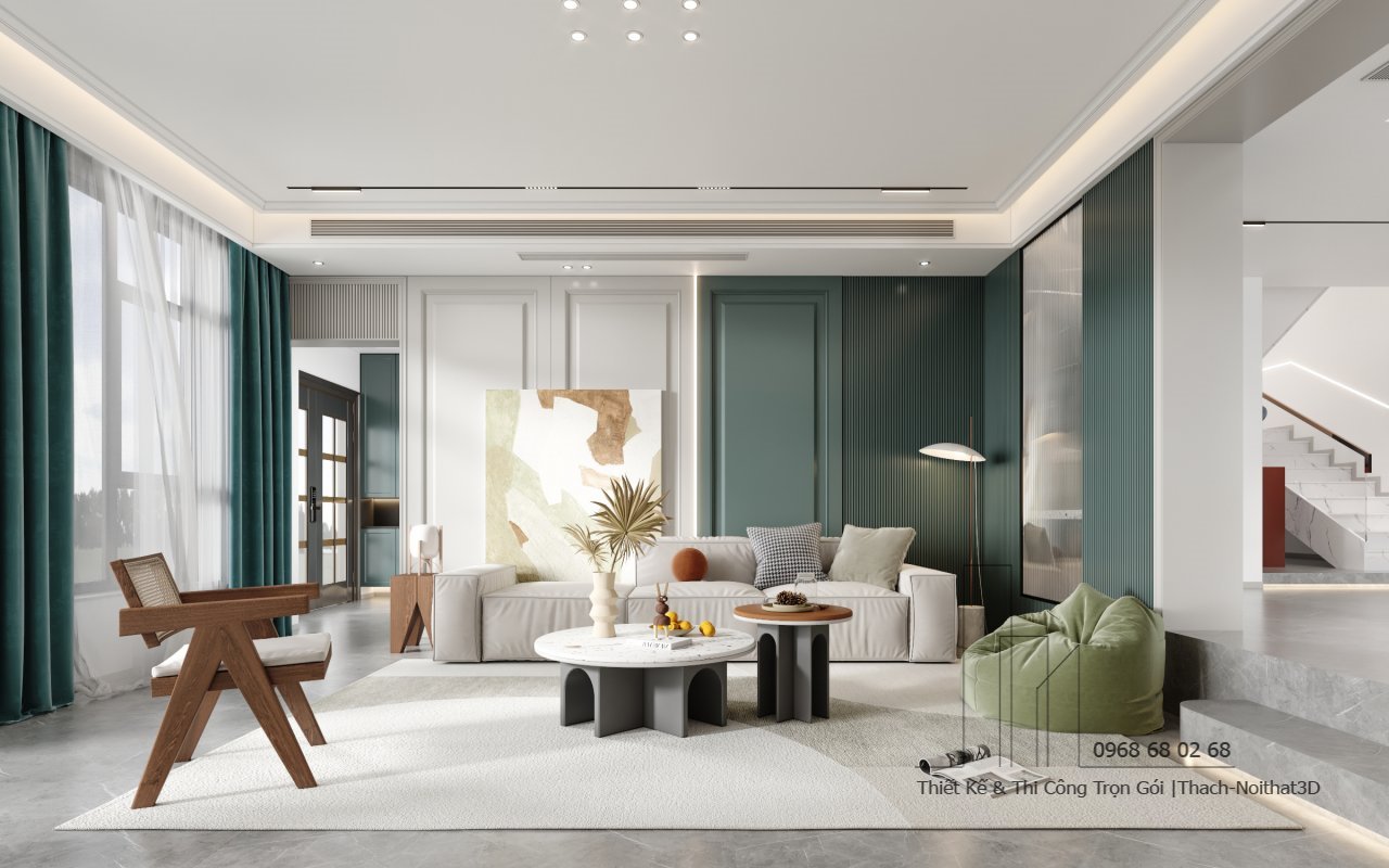 Nội Thất Đồ Gỗ Bình Dương Đẹp Giá Rẻ 2025 – Thi Công Trọn Gói Uy Tín | Nội Thất 3D - Thuận Thiên Xuong thiet ke do go Binh Duong phong khach doc dao
