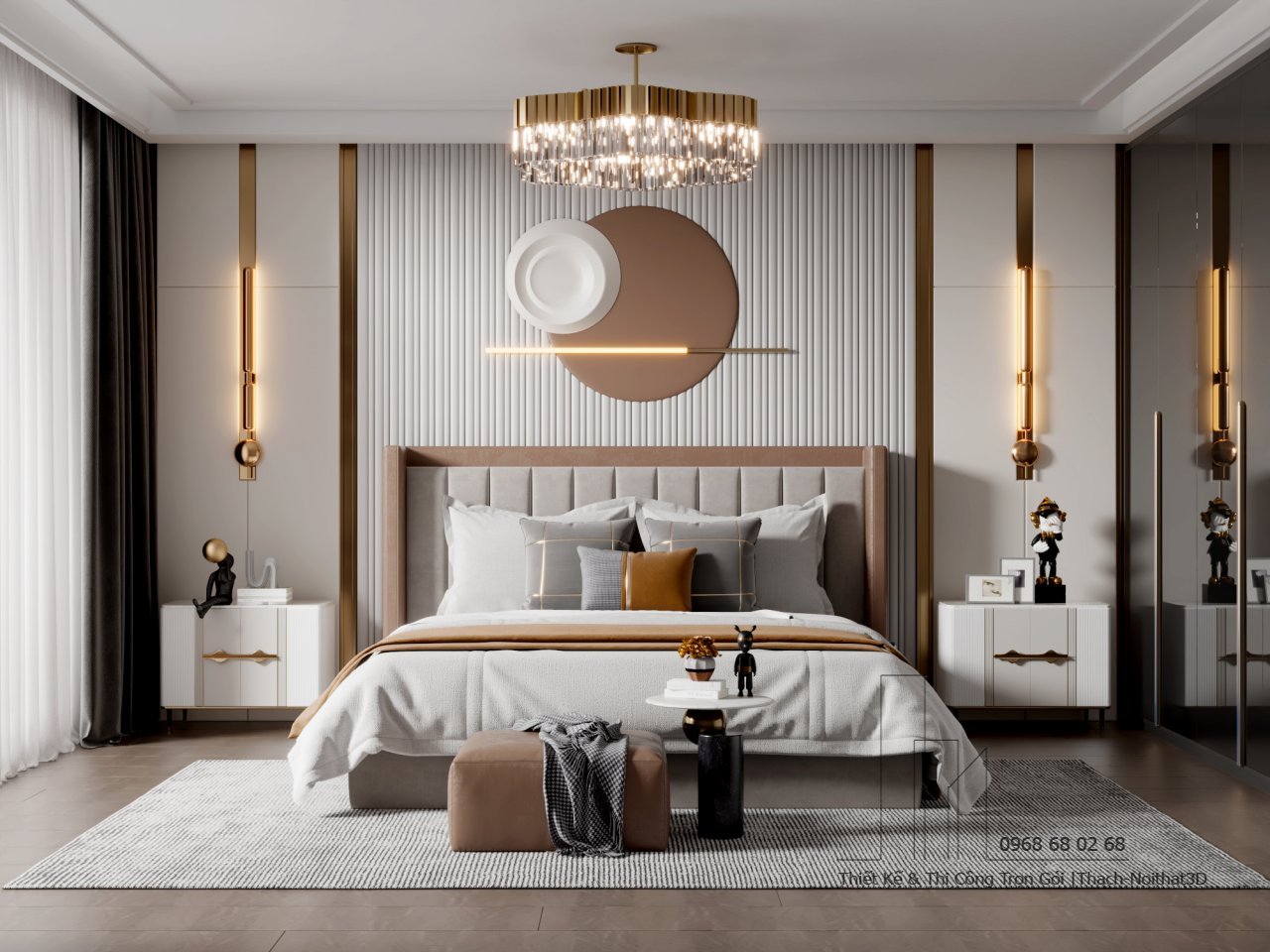 Công ty thi công combo phòng ngủ giá rẻ Luxury