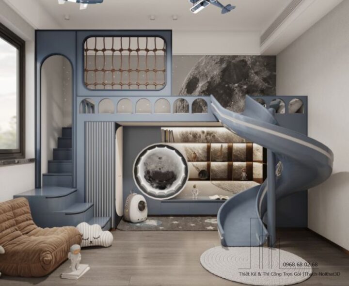 Giường tầng MDF giá xưởng Laminate tiện lợi phòng ngủ chung cư | giuong-tang