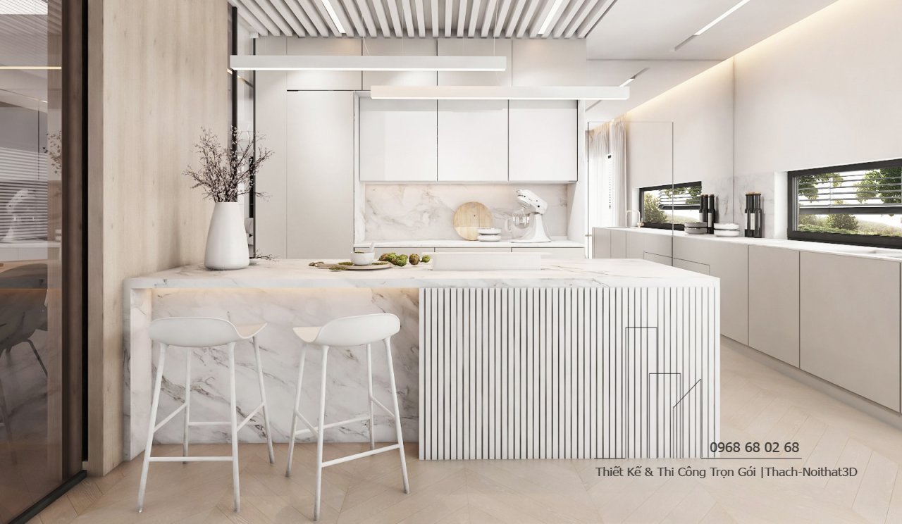 100+ Tủ Bếp Hiện Đại Đẹp Giá Rẻ, Thi Công Trọn Gói Tại TPHCM | Nội Thất 3D - Thuận Thiên Cửa hàng kệ bếp gỗ hiện đại phong cách tối giản