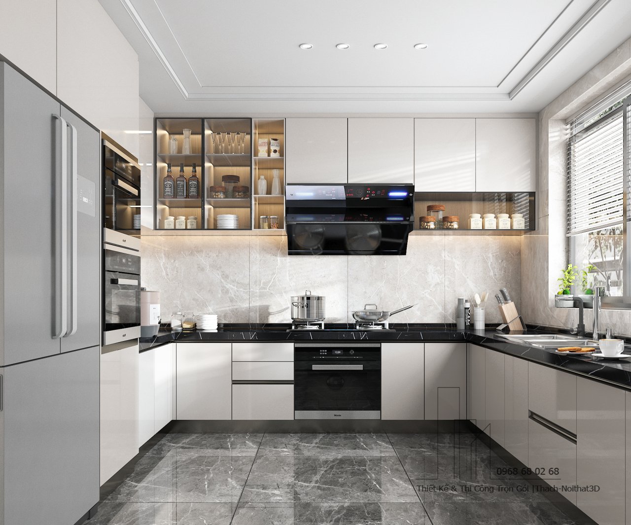100+ Tủ Bếp Hiện Đại Đẹp Giá Rẻ, Thi Công Trọn Gói Tại TPHCM | Nội Thất 3D - Thuận Thiên Thiết kế kệ bếp gỗ hiện đại phong cách Bắc Âu