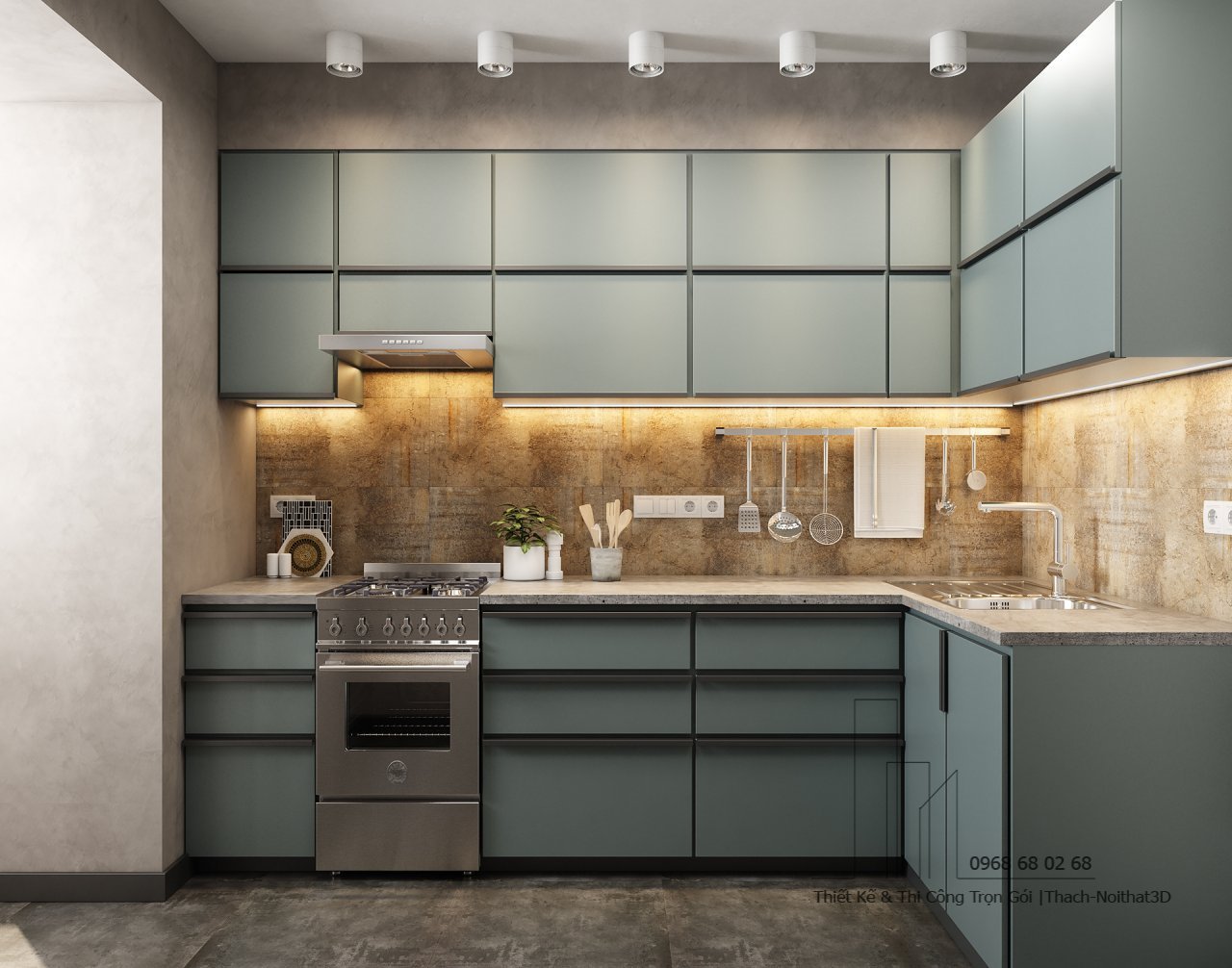 100+ Tủ Bếp Hiện Đại Đẹp Giá Rẻ, Thi Công Trọn Gói Tại TPHCM | Nội Thất 3D - Thuận Thiên Công ty thi công kệ bếp gỗ hiện đại tại TPHCM