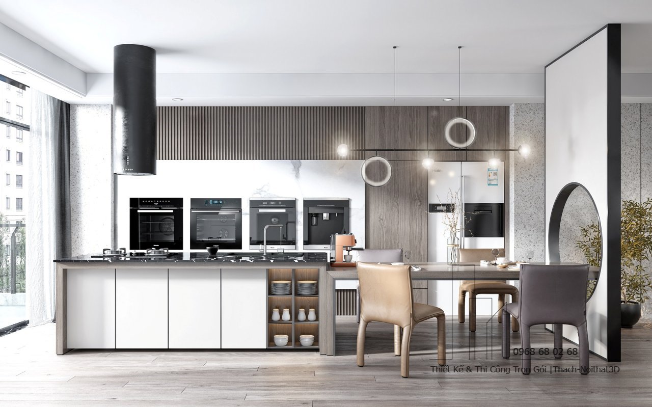 100+ Tủ Bếp Hiện Đại Đẹp Giá Rẻ, Thi Công Trọn Gói Tại TPHCM | Nội Thất 3D - Thuận Thiên Thiết kế kệ bếp hiện đại đẹp phủ Melamine chống trầy