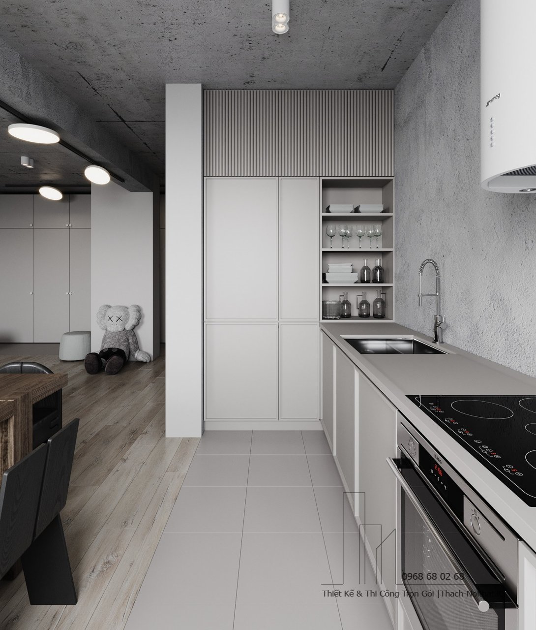 100+ Tủ Bếp Hiện Đại Đẹp Giá Rẻ, Thi Công Trọn Gói Tại TPHCM | Nội Thất 3D - Thuận Thiên Thiết kế kệ bếp hiện đại đẹp chữ L tối ưu diện tích