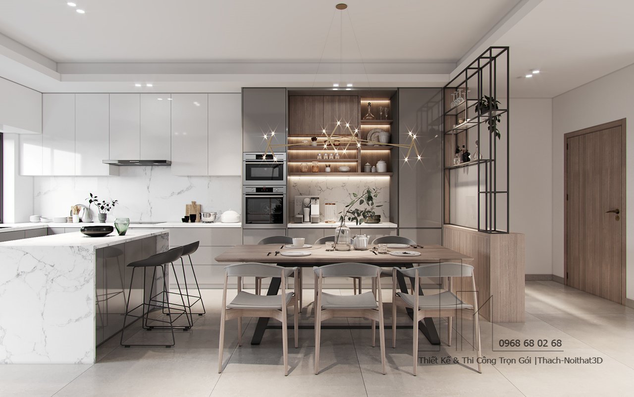 100+ Tủ Bếp Hiện Đại Đẹp Giá Rẻ, Thi Công Trọn Gói Tại TPHCM | Nội Thất 3D - Thuận Thiên Cửa hàng mẫu kệ nhà bếp hiện đại song song tiết kiệm diện tích