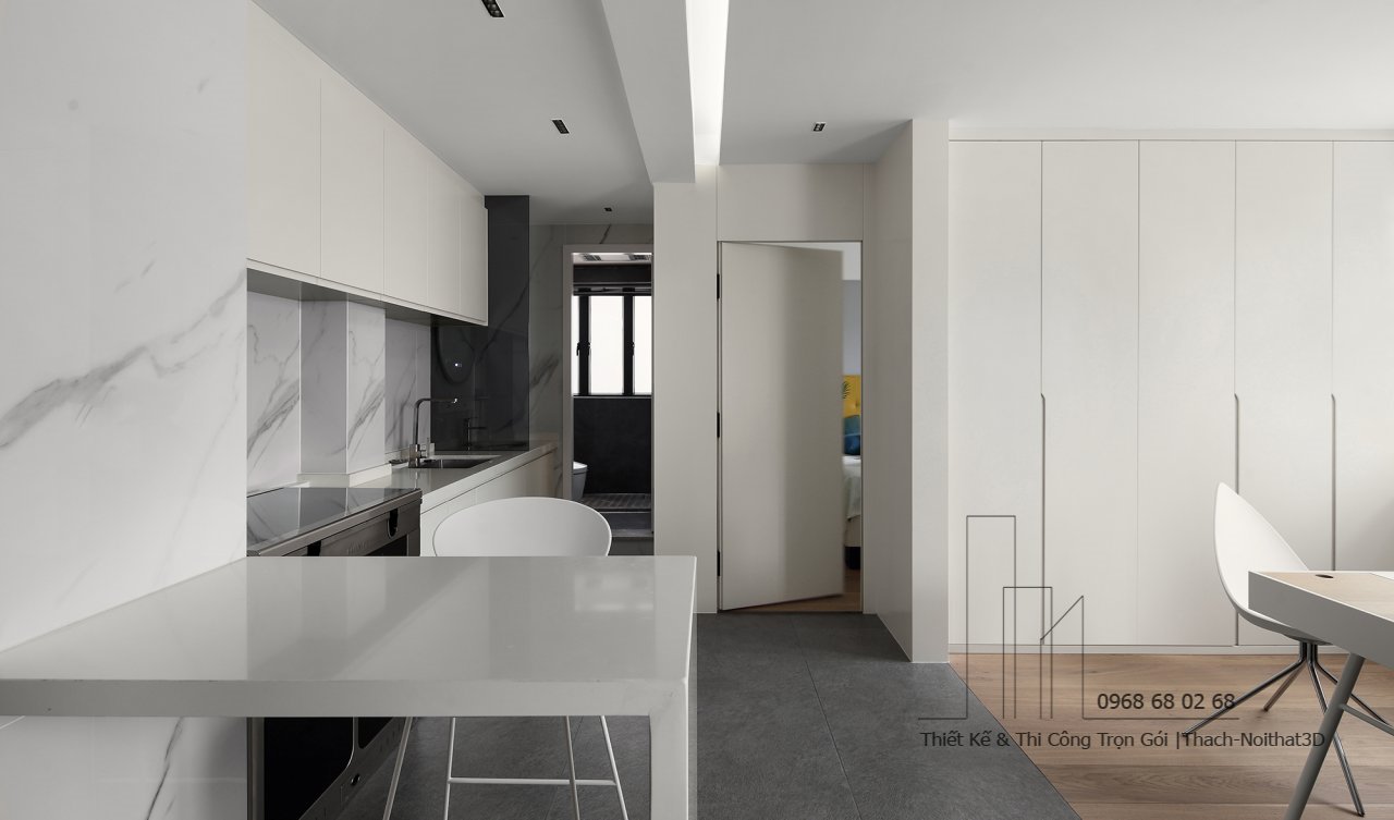 100+ Tủ Bếp Hiện Đại Đẹp Giá Rẻ, Thi Công Trọn Gói Tại TPHCM | Nội Thất 3D - Thuận Thiên Mẫu kệ bếp hiện đại phủ Acrylic bóng gương