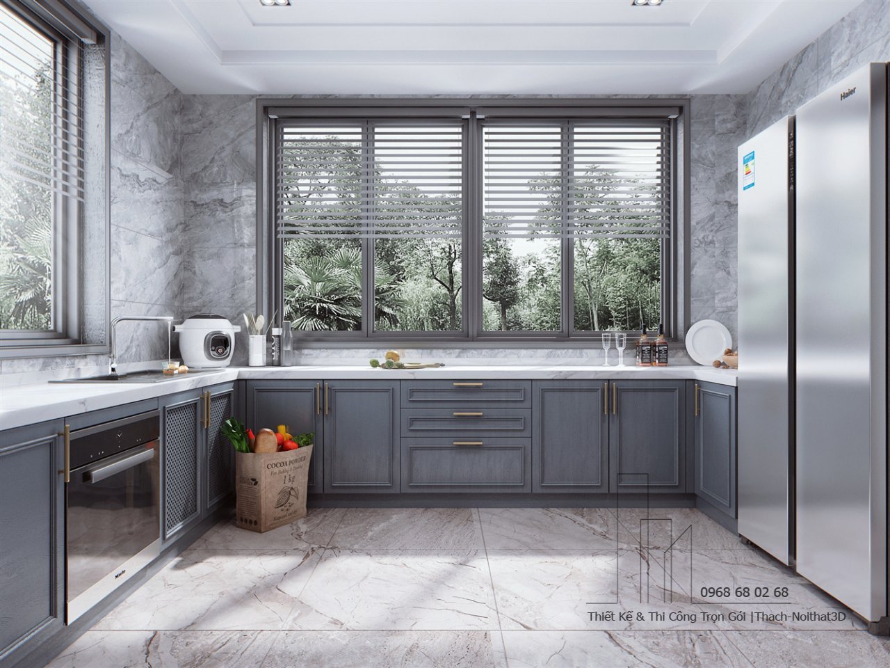 100+ Tủ Bếp Hiện Đại Đẹp Giá Rẻ, Thi Công Trọn Gói Tại TPHCM | Nội Thất 3D - Thuận Thiên Mẫu kệ bếp hiện đại trẻ trung năng động