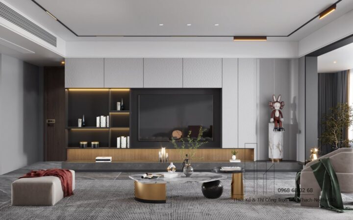 Mẫu vách ốp tường đẹp MDF Laminate vân gỗ | vach-tivi