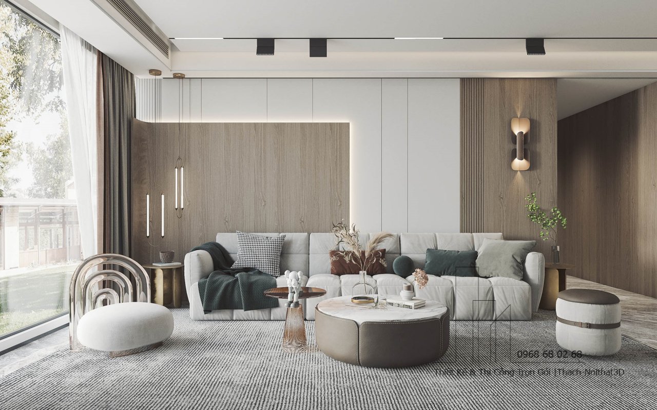 Nội Thất Phòng Khách Giá Rẻ, Thi Công Trọn Gói Tại TPHCM | Nội Thất 3D - Thuận Thiên Xưởng thi công phòng khách đơn giản tại TPHCM