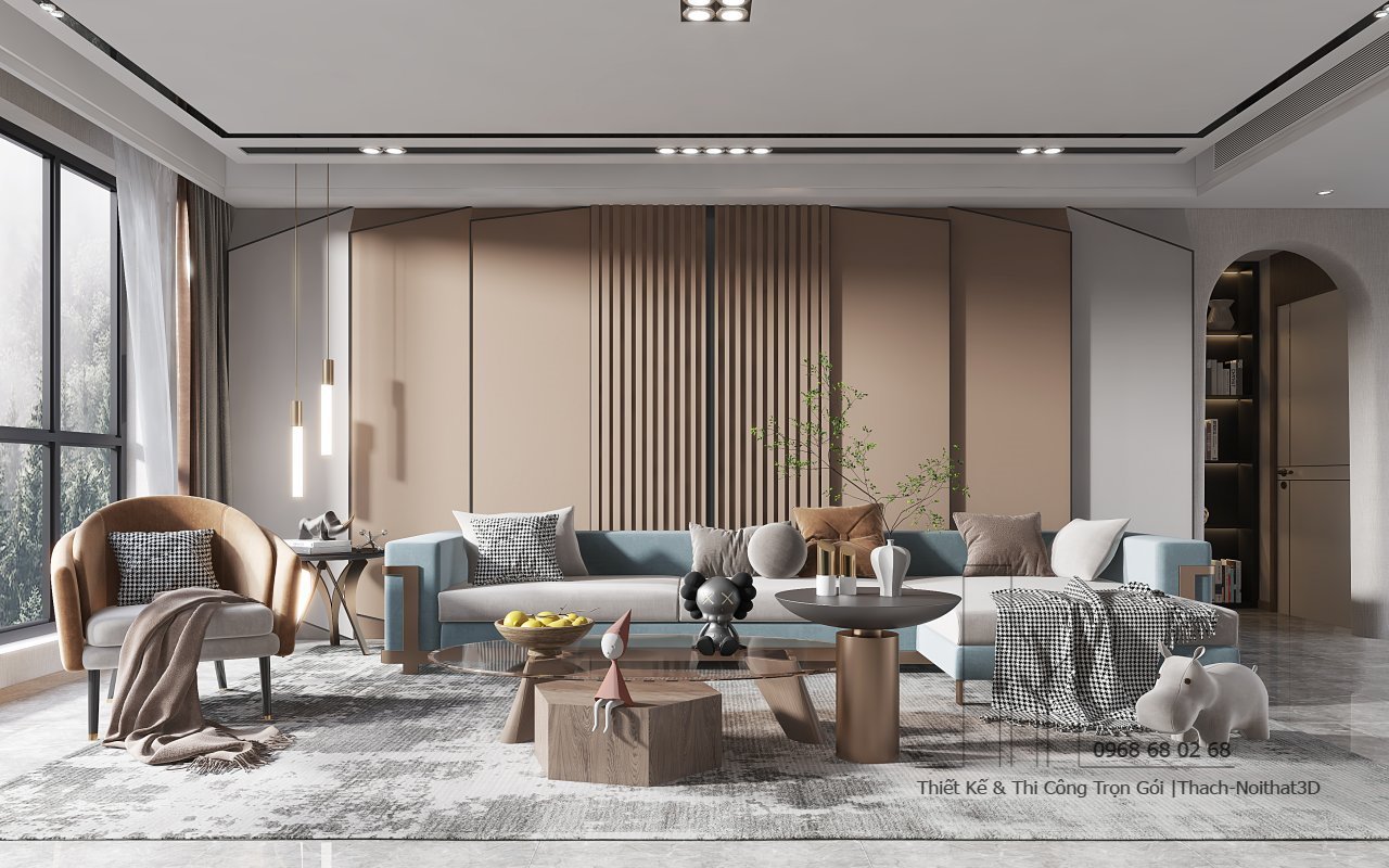 Nội Thất Phòng Khách Giá Rẻ, Thi Công Trọn Gói Tại TPHCM | Nội Thất 3D - Thuận Thiên Xưởng thi công phòng khách hiện đại tại TPHCM