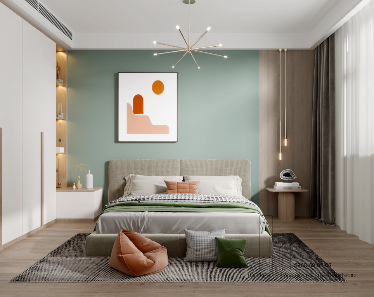 Nội Thất Phòng Ngủ Đẹp – Giải Pháp Hiện Đại, Đẹp Giá Rẻ, Thi Công Trọn Gói Tại Tphcm | Nội Thất 3D - Thuận Thiên Thi công trọn gói phòng ngủ 10m2 đẹp tại HCM