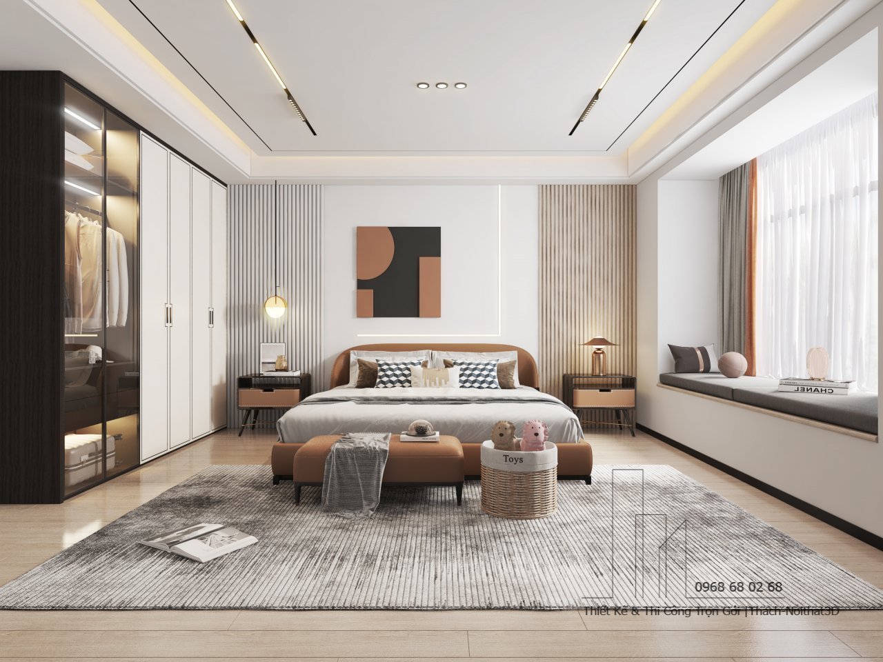 Nội Thất Phòng Ngủ Đẹp – Giải Pháp Hiện Đại, Đẹp Giá Rẻ, Thi Công Trọn Gói Tại Tphcm | Nội Thất 3D - Thuận Thiên Xưởng sản xuất phòng ngủ 10m2 đẹp MDF Thanh Thùy
