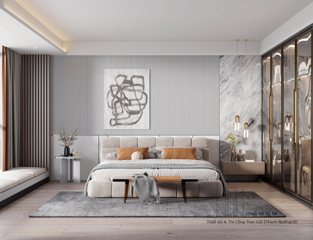 Nội Thất Phòng Ngủ Đẹp – Giải Pháp Hiện Đại, Đẹp Giá Rẻ, Thi Công Trọn Gói Tại Tphcm | Nội Thất 3D - Thuận Thiên Xưởng sản xuất phòng ngủ decor đẹp MDF An Cường