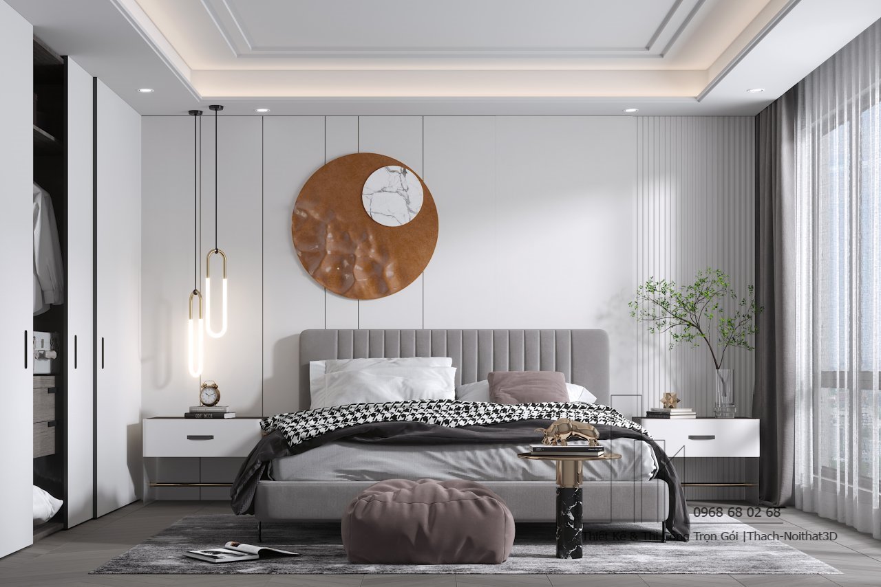 Nội Thất Phòng Ngủ Đẹp – Giải Pháp Hiện Đại, Đẹp Giá Rẻ, Thi Công Trọn Gói Tại Tphcm | Nội Thất 3D - Thuận Thiên Thiết kế phòng ngủ decor đẹp phong cách tối giản
