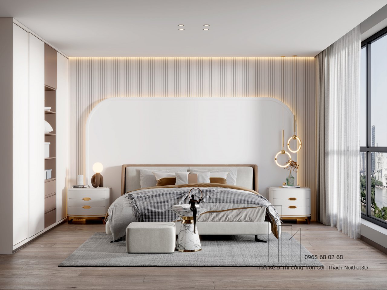 Thiết kế phòng ngủ giá rẻ ở TPHCM tối giản