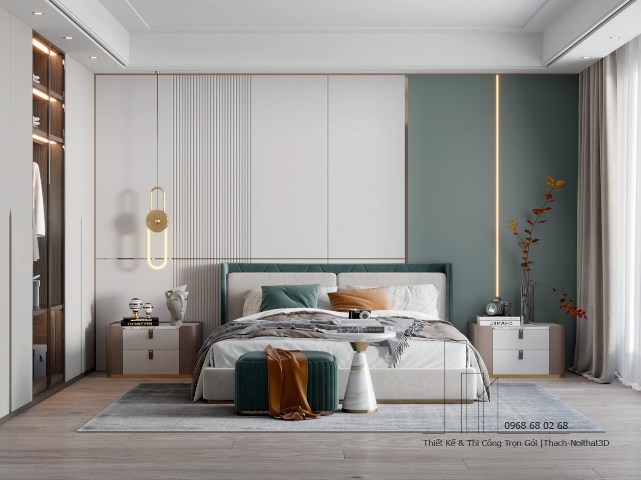 Nội Thất Phòng Ngủ Đẹp – Giải Pháp Hiện Đại, Đẹp Giá Rẻ, Thi Công Trọn Gói Tại Tphcm | Nội Thất 3D - Thuận Thiên Mẫu phòng ngủ master đẹp phong cách Bắc Âu