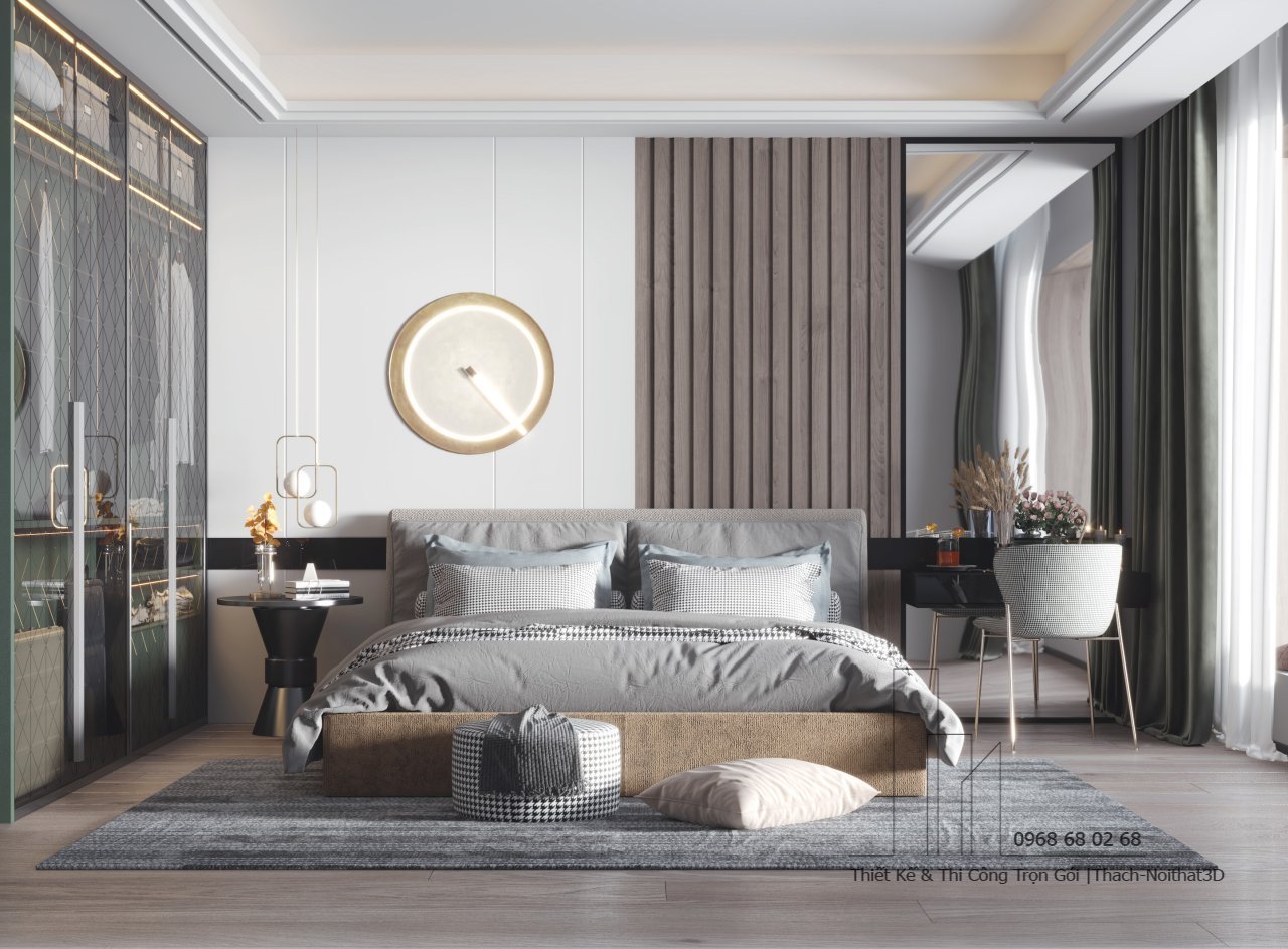 Nội Thất Phòng Ngủ Đẹp – Giải Pháp Hiện Đại, Đẹp Giá Rẻ, Thi Công Trọn Gói Tại Tphcm | Nội Thất 3D - Thuận Thiên Công ty thi công phòng ngủ master đẹp Luxury