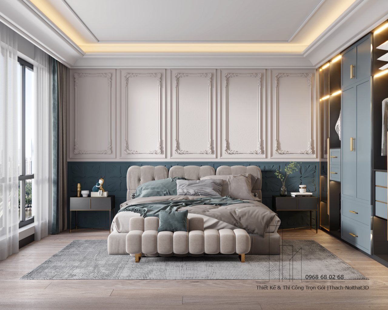 Nội Thất Phòng Ngủ Đẹp – Giải Pháp Hiện Đại, Đẹp Giá Rẻ, Thi Công Trọn Gói Tại Tphcm | Nội Thất 3D - Thuận Thiên Xưởng thi công phòng ngủ master đẹp MDF Ba Thanh