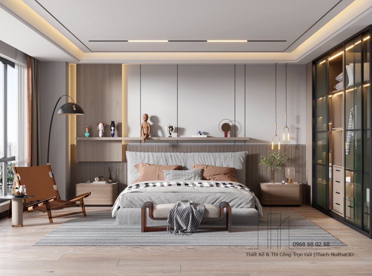 Nội Thất Phòng Ngủ Đẹp – Giải Pháp Hiện Đại, Đẹp Giá Rẻ, Thi Công Trọn Gói Tại Tphcm | Nội Thất 3D - Thuận Thiên Cửa hàng cung cấp phòng ngủ master đẹp MDF Mộc Phát