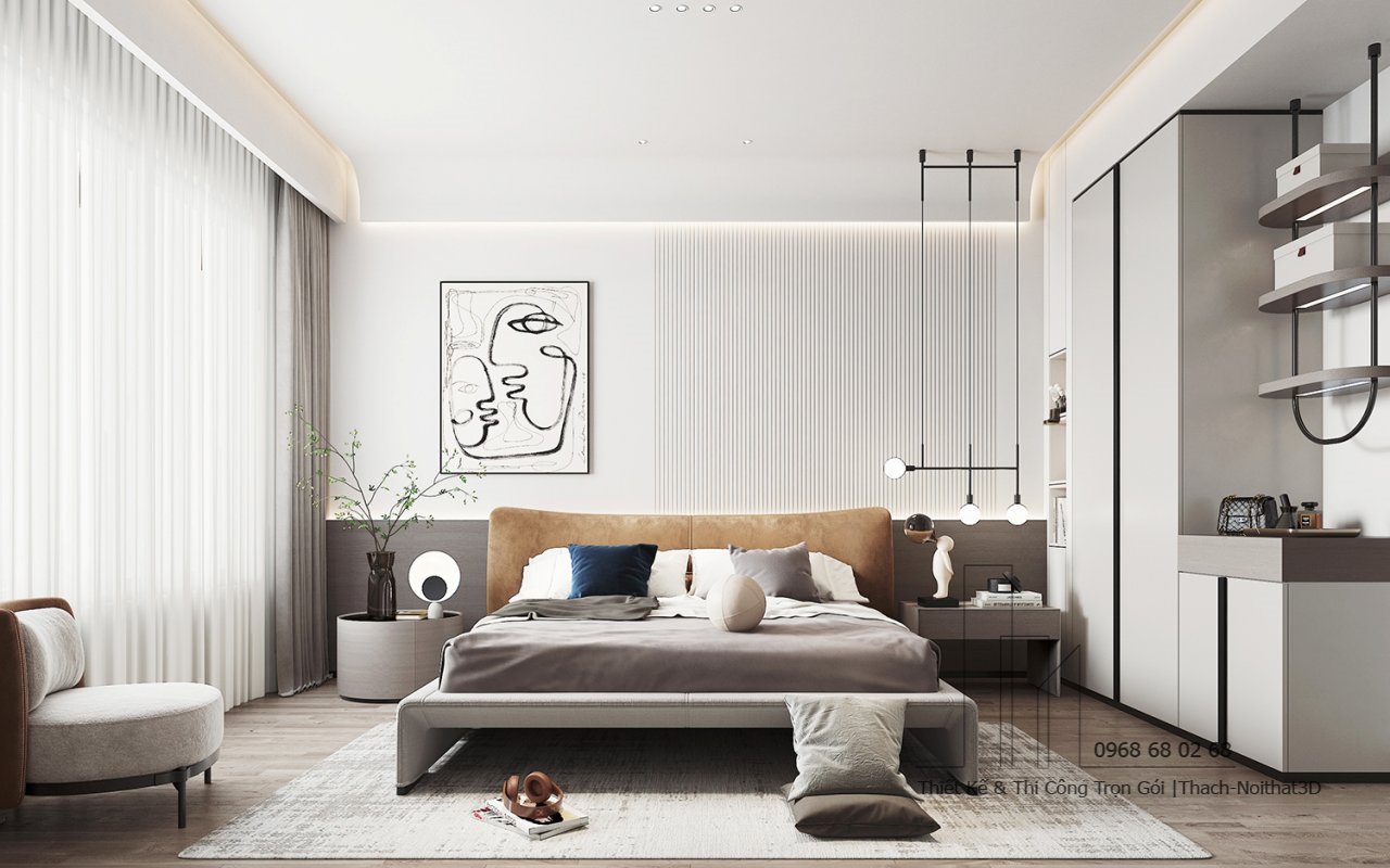 Nội Thất Phòng Ngủ Đẹp – Giải Pháp Hiện Đại, Đẹp Giá Rẻ, Thi Công Trọn Gói Tại Tphcm | Nội Thất 3D - Thuận Thiên Thi công trọn gói phòng ngủ master đẹp tại HCM