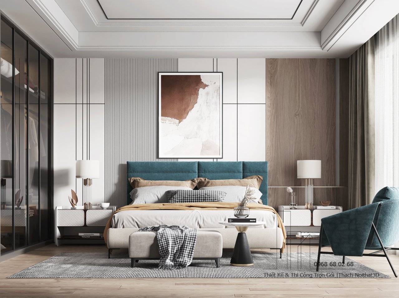 Nội Thất Phòng Ngủ Rẻ Đẹp, Thi Công Trọn Gói Tại TPHCM | Nội Thất 3D - Thuận Thiên Công ty thi công phòng ngủ nhỏ đẹp Luxury