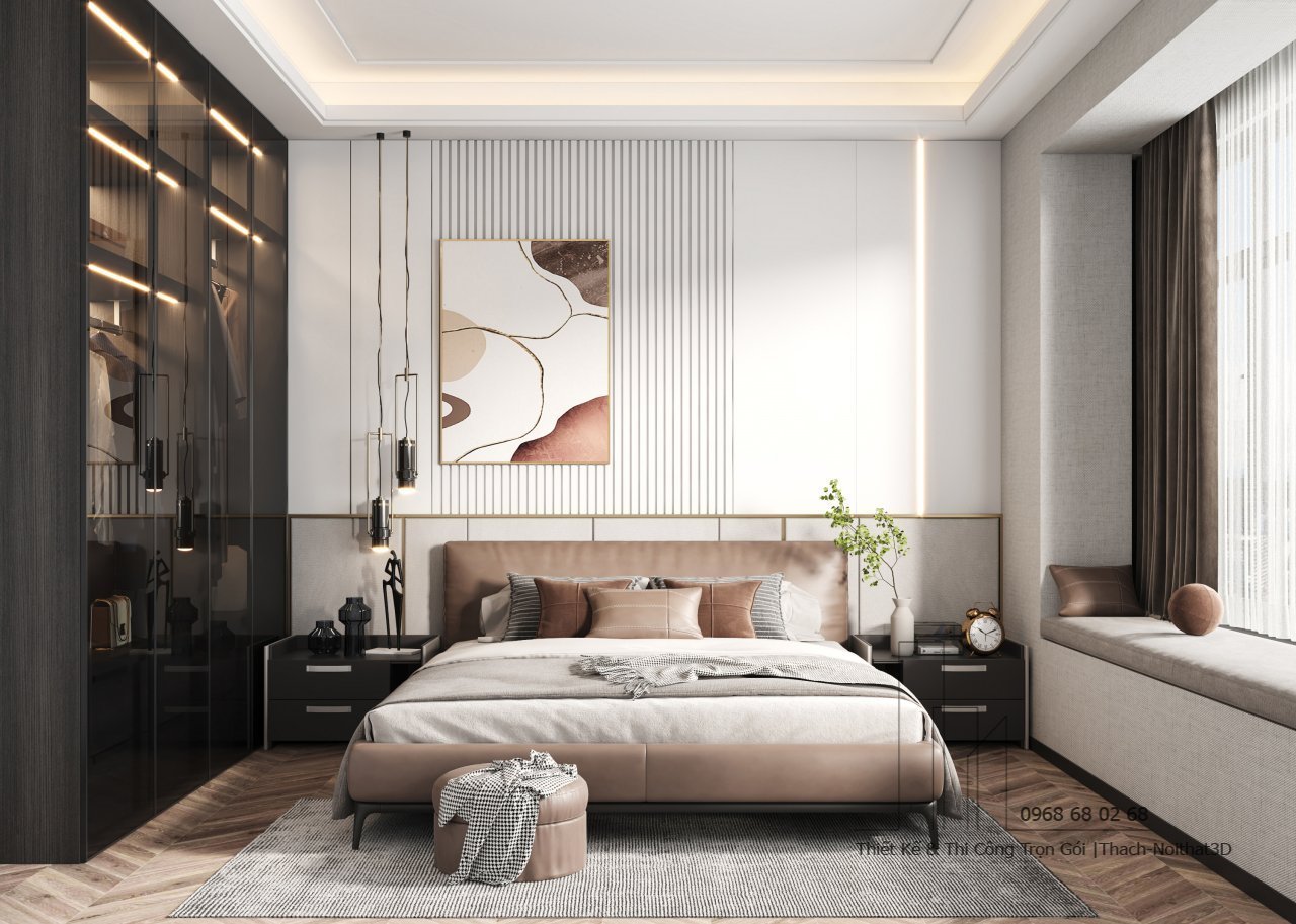Nội Thất Phòng Ngủ Đẹp – Giải Pháp Hiện Đại, Đẹp Giá Rẻ, Thi Công Trọn Gói Tại Tphcm | Nội Thất 3D - Thuận Thiên Công ty thi công phòng ngủ nhỏ đẹp hiện đại