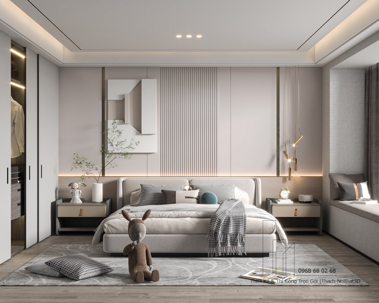 Nội Thất Phòng Ngủ Rẻ Đẹp, Thi Công Trọn Gói Tại TPHCM | Nội Thất 3D - Thuận Thiên Công ty thi công phòng ngủ rẻ đẹp Luxury
