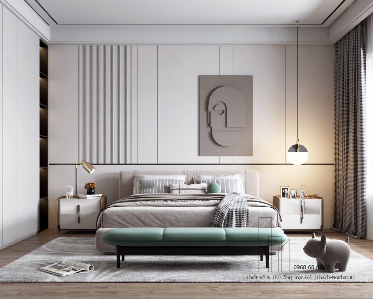 Nội Thất Phòng Ngủ Rẻ Đẹp, Thi Công Trọn Gói Tại TPHCM | Nội Thất 3D - Thuận Thiên Xưởng sản xuất phòng ngủ rẻ đẹp MDF Ba Thanh