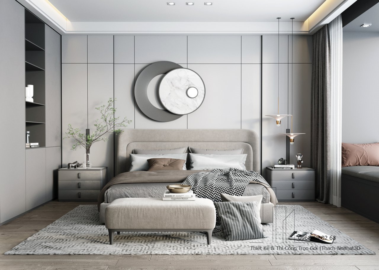 Nội Thất Phòng Ngủ Đẹp – Giải Pháp Hiện Đại, Đẹp Giá Rẻ, Thi Công Trọn Gói Tại Tphcm | Nội Thất 3D - Thuận Thiên Mẫu phòng ngủ thiết kế đẹp Luxury cao cấp