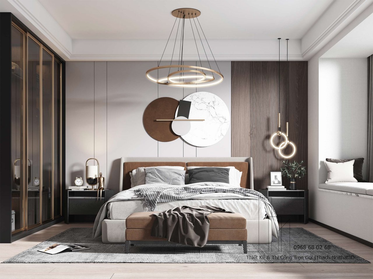 Trang Trí Nội Thất Phòng Ngủ Giá Rẻ, Thi Công Trọn Gói Tại TPHCM | Nội Thất 3D - Thuận Thiên Mẫu trang trí phòng ngủ đẹp phong cách sang trọng