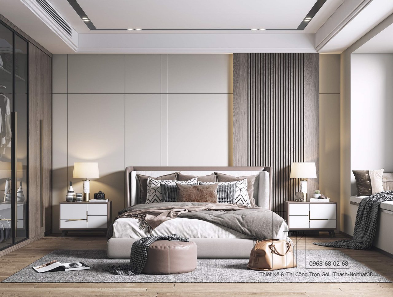 Trang Trí Nội Thất Phòng Ngủ Giá Rẻ, Thi Công Trọn Gói Tại TPHCM | Nội Thất 3D - Thuận Thiên Cửa hàng trang trí phòng ngủ đẹp cho chung cư nhỏ