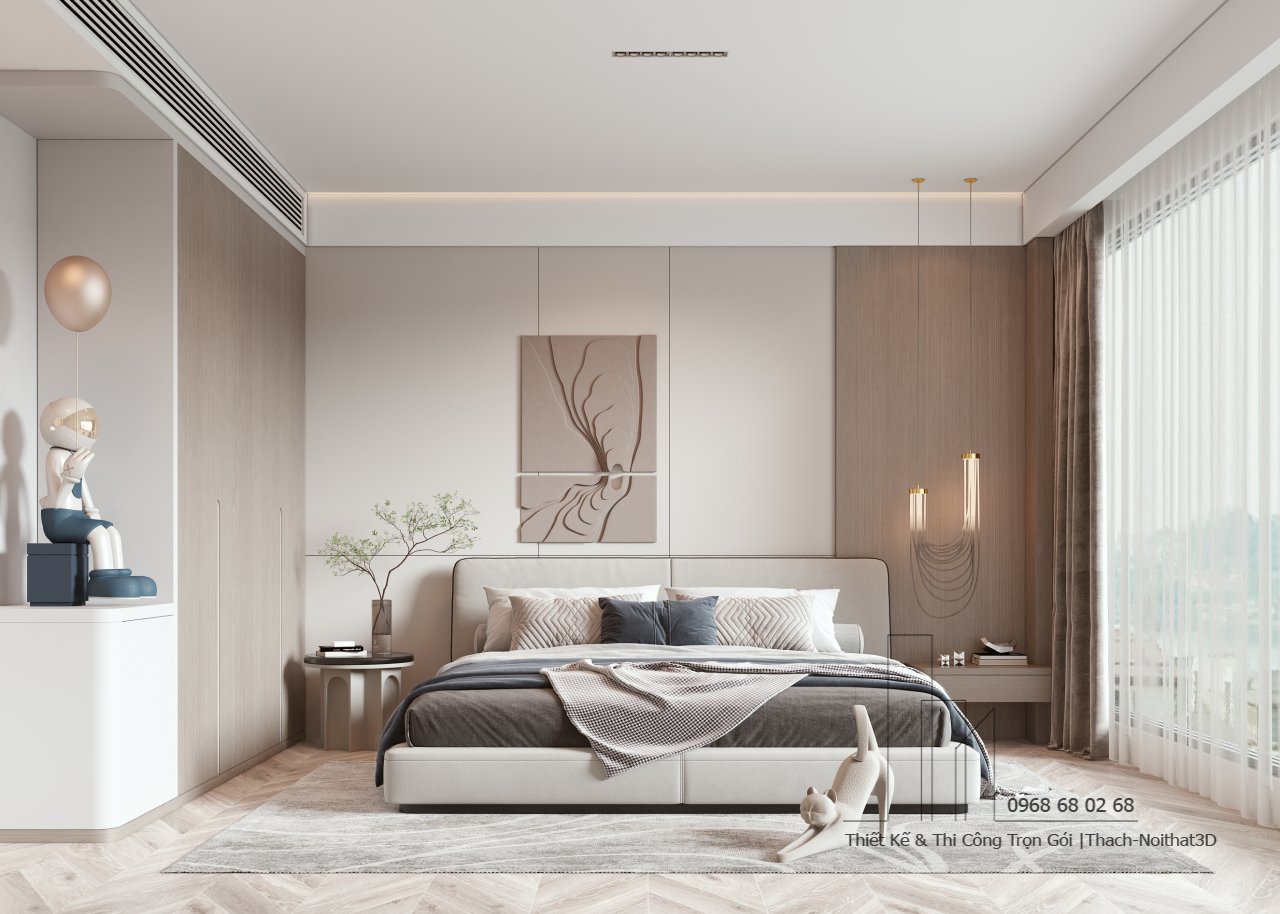 Trang Trí Nội Thất Phòng Ngủ Giá Rẻ, Thi Công Trọn Gói Tại TPHCM | Nội Thất 3D - Thuận Thiên Xưởng thi công trang trí phòng ngủ đẹp hiện đại giá rẻ